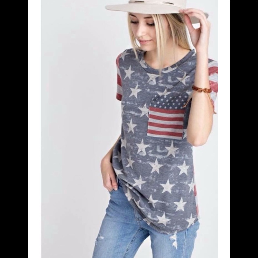BOUTIQUE INVENTORY CLEAR OUT: American flag tee